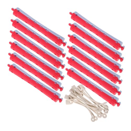 Veemoon Set De 12 Rulos Para Permanente De Ondas, Varillas De Plástico Gris Azul Rojo 19×91 Mm, Para Peinar Cabello Rizado, Herramientas Prácticas Para Salones y Uso Doméstico