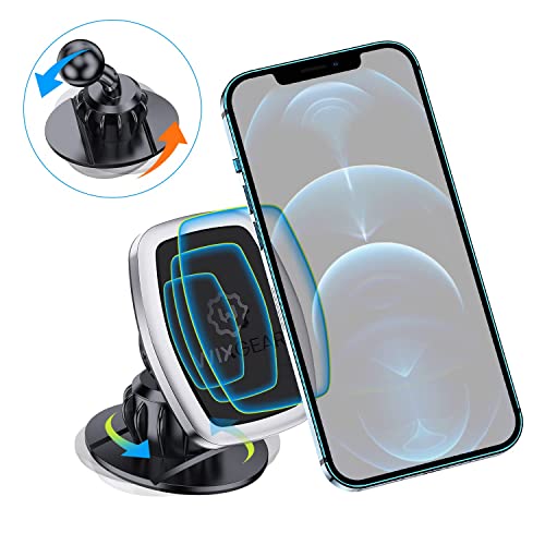 WixGear Universal Stick On Swivel Mount (2 Pack) Dashboard Magnetic Phone Holder for Car, Phone Mount for Car for Cell Phones and Mini Tablets with Fast Swift-snap (New Upgraded Model)