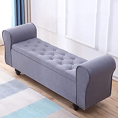 Meubles de salon multifonctions : le tabouret rembourré vert clair - 5