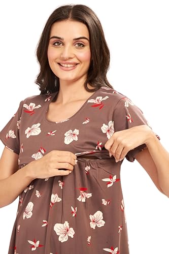 Image of AV2 Women Cotton Calf Length Feeding Nighty