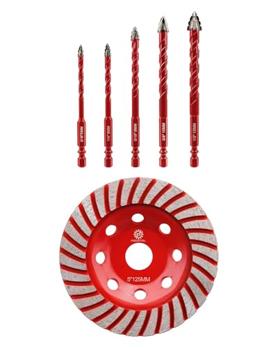 Meule diamantée 125mm pour éviter les fissures du carrelage avec forets secs inclus