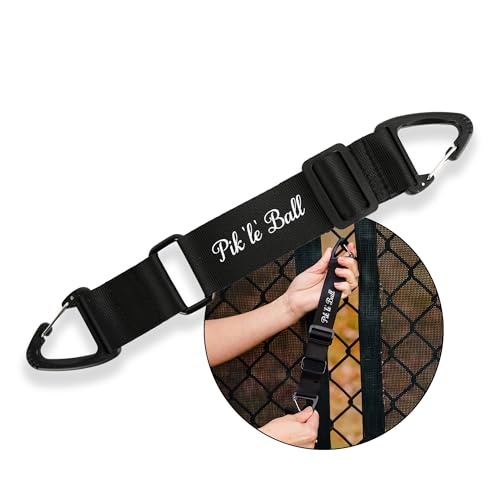 Pik'le'Ball Fence Hook for Hanging Bags – Bag Hook for Fence with Heavy Duty Carabiner Clips – Keep Gear Off The Ground – Hooks for Hanging Pickleball, Badminton, Football, Tennis, and Baseball Bags