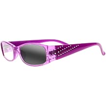 Womens Rhinestones Auto Gray Lens Reading Glasses Presbyopia UV400 Sunglasses