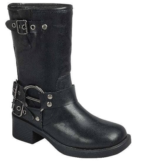 Forever Link Ivanka-22 Womens Side Adjustable Buckle Detail Chunky Sole Mid Calf Boot