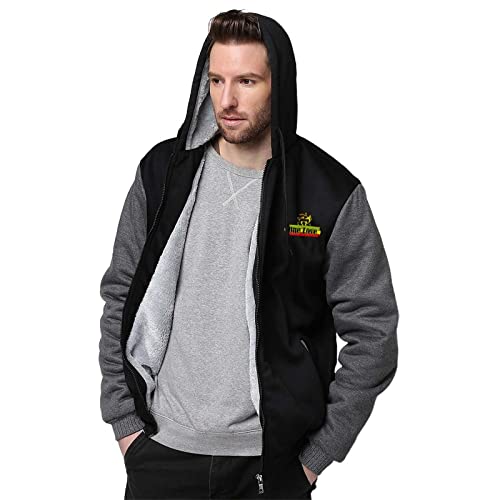 Rastafari One Love Men Hoodie Thick Full-Zip Hooded Fleece Sweatshirt Sherpa Lined Jackets3
