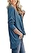 IWOLLENCE Womens Loose Henley Blouse Bat Wing Long Sleeve Button Down T Shirts Tie Front Knot Tops Gray Blue, S