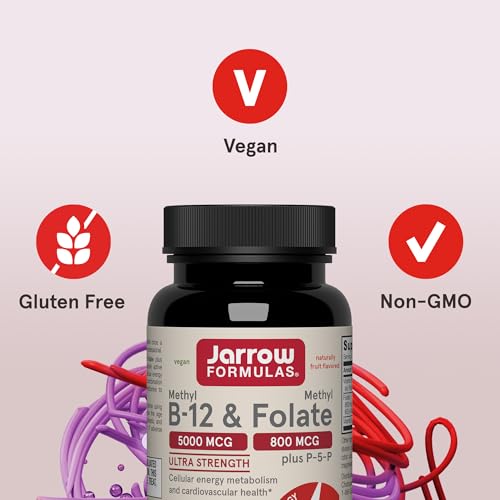 Jarrow Methyl B-12 & Methyl Folate Supplement, 60 Chewable Tablets - image 4