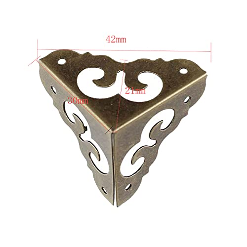 Image of Box Corner Protector Metal Corner Protector Antique Decorative Edge Cover Safety Guard Pack of 6pcs