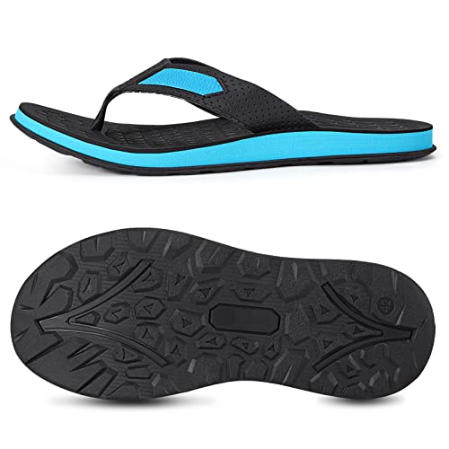 Image of MALIDA Mens Flip Flops Non-Slip Bathroom Shower Shoes Cushion foam Indoor and Outdoor Thong Sandals