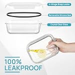 Vtopmart 8 Pack Glass Food Storage Containers with Lids, Meal Prep Containers, Airtight Lunch Bento Boxes with Snap Locking Lids, for Microwave, Oven, Freezer and Dishwasher