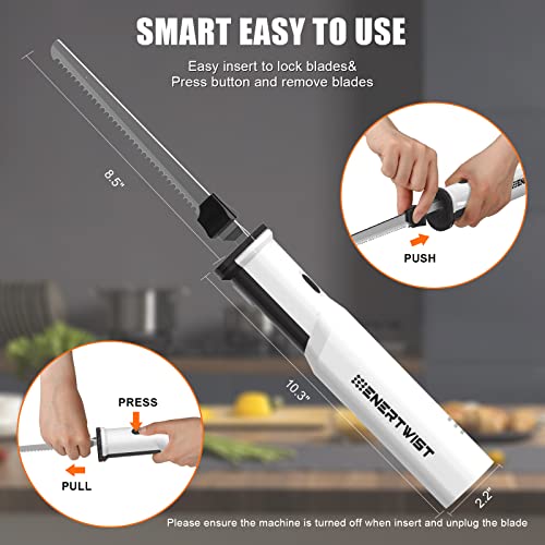 image for ENERTWIST Cordless Rechargeable Electric Knife 1S Quick Start One-Hand