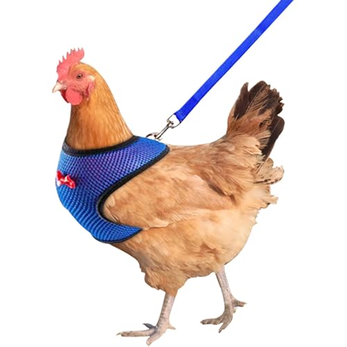 鶏肉の鶏ハーネス、鶏用のチキンハーネス | 調整可能な鶏の牽引ロープハーネス - ヘンベスト3.6フィートトレーニングロープ、鶏、アヒル、ガチョウ、小さなペット用のペット用品