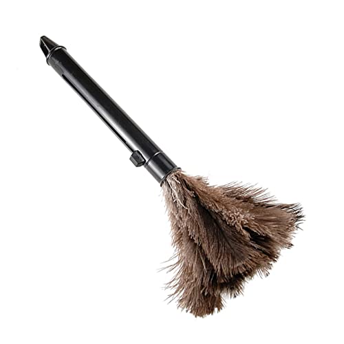Mumusuki Feather Duster, Natural Ostrich Feathers for Dusting Contoured for Cleaning Ceiling Fans Window Blinds Computer Screens Bookshelves