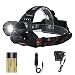 Boruit LED Zoomable Headlamp Flashlight,5 Modes High Lumen IPX4 Waterproof USB Headlamp with 18650 Rechargeable Batteries for Camping, Hiking, Reading, Cycling, Hunting, Running