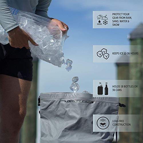 Geckobrands 30L Backpack Dry Bag Cooler - Holds 24 Cans Or 18 Bottles - Dry Bag Backpack With Adjustable Shoulder Straps - Perfect For Kayaking, Boating, Outdoor Activities And Travel (Gray) #TOP5