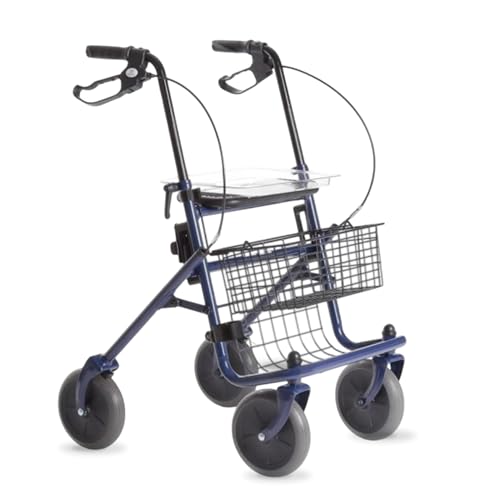 REMEDIA ONE - Rollator Deambulatore per Anziani 4 Ruote con Freni a Doppia Funzione - Deambulatore con Seduta, Tavolino, Porta Bastone e Porta Oggetti