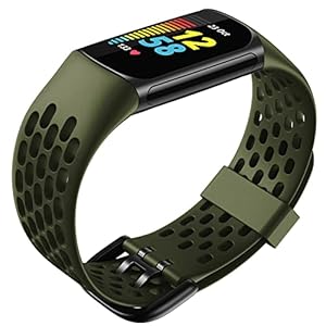 Tyogeephy Compatibel met siliconen sporthorlogeband, verstelbare vervangende band, Fitbit Charge 5 Smart Watch
