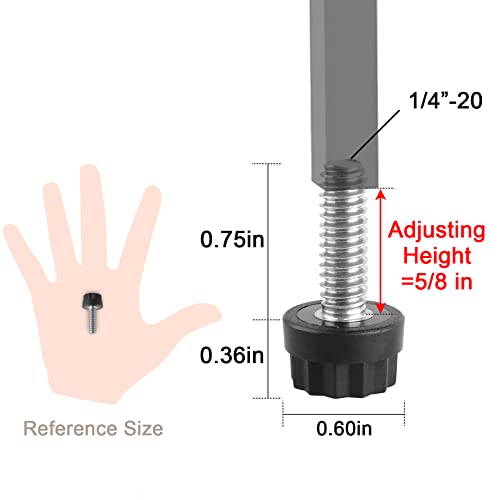 Stainless Steel Screw Leveling Feet 1/4” Furniture Levelers Adjustable Table Levelers Chair Levelers Outdoor Indoor Furniture Feet For Table, Chair, Cabinet, Patio Furniture Legs, 12 Pcs Pack (Small) #TOP19