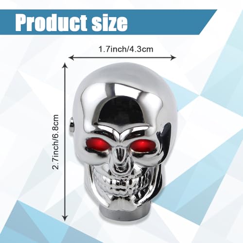 ASUBHA Skull Shifter Knob, Gear Shift Stick Handle, Transmissions Shifting Lever, Universal Skull Head Gear Shift Knobs Car Interior Accessories Fit Most Manual Automatic Car Truck SUV - Thumbnail 2