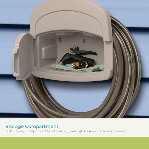 Suncast CPLDHH15000 Deluxe Garden Hangout with 150-Foot Capacity And Enclosed Storage Compartment, DHH150 Hose Hanger, No Size, Light Taupe by Suncast - Used condition - Image 4