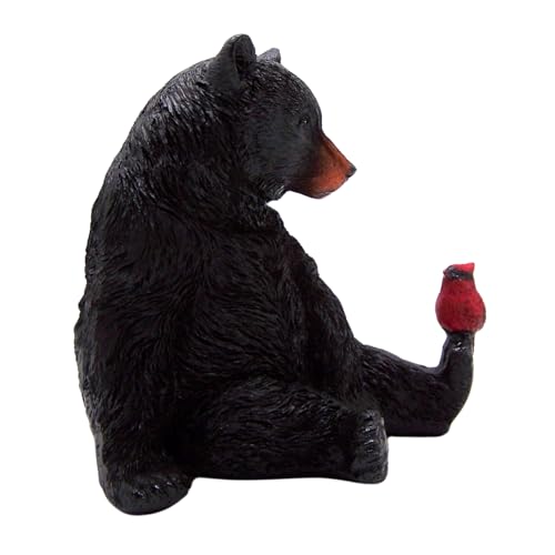 Figura Decorativa de Oso Negro con Cardenal, 5 Pulgadas miniatura 4