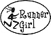 Runner Girl Oval Decal