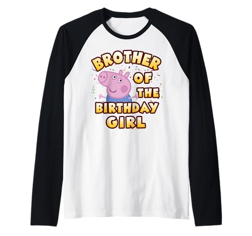 T-shirt Peppa Pig de style baseball pour le frère de la fille fêtant son anniversaire en coton