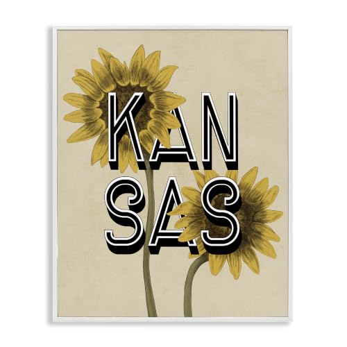 Kansas Sunflowers Botanical, 16 x 20 Inch Framed Giclée Print