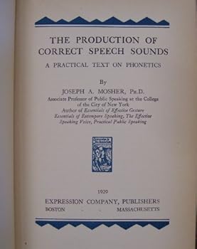 Hardcover Production of Correct Speech Sounds Book