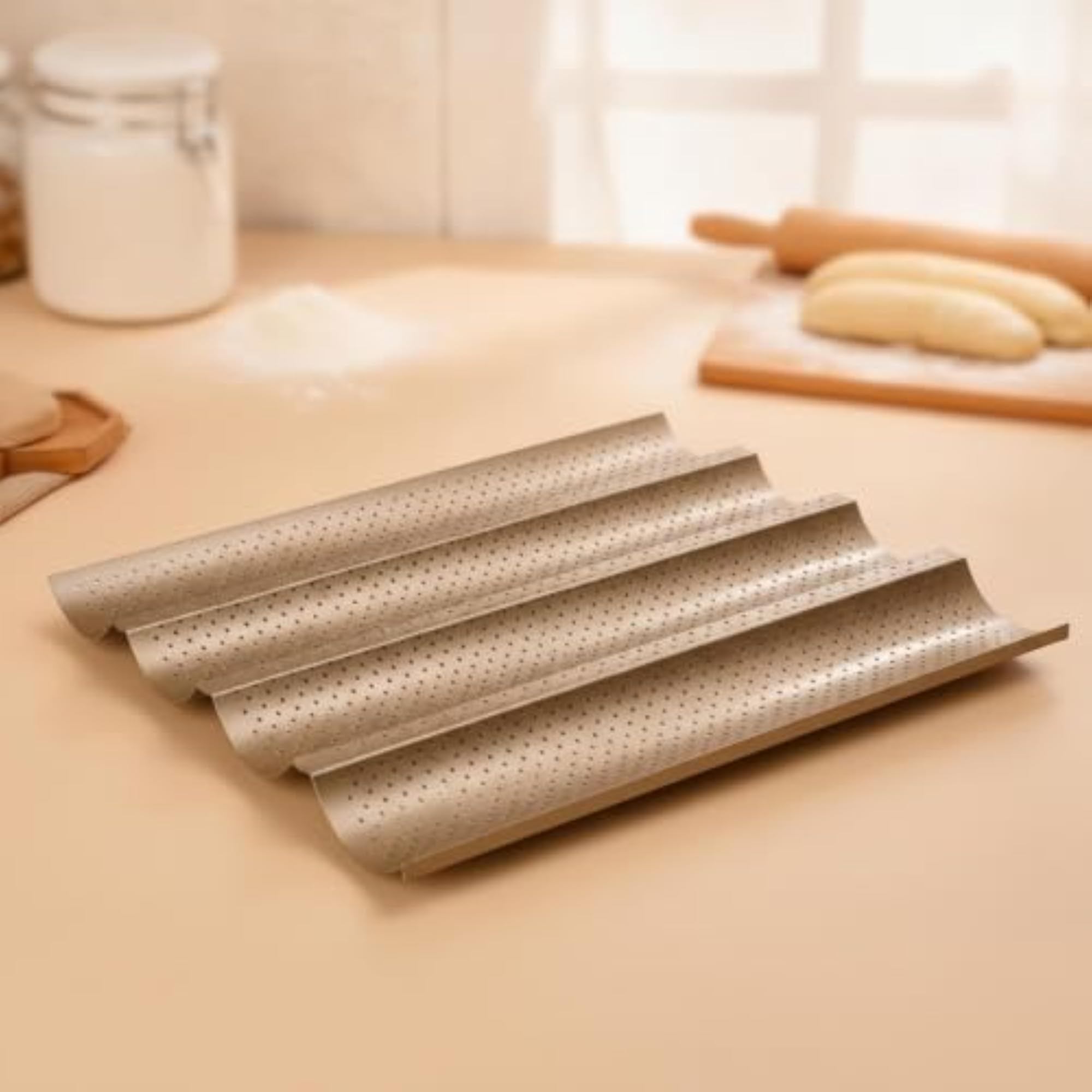 Perforated French Bread Tray with 4 Channels