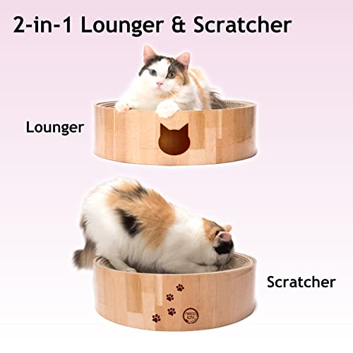 Necoichi Cozy Cat Scratcher Bowl, 100% Recycled Paper, Chemical-Free Materials (Bowl (Oak), Regular) #TOP2