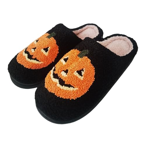 DRUGS ARE BAD Halloween Slippers for Women Men Spooky Lantern Pumpkin Slippers Soft Warm Plush House Indoor Outdoor Slippers2