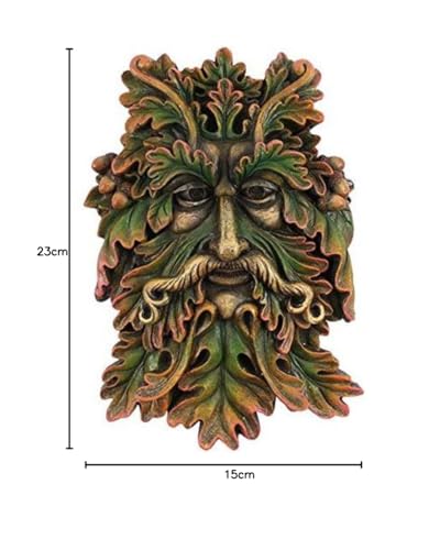 Green Man Wall Plaque Acorn Leaf Bearded Face Man Of The Forest Wood Spirit