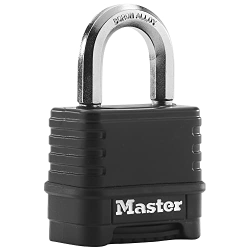 MASTER LOCK Heavy Duty Combination Padlock, Security level 9/10, Large Ergonomic Dials, Body Bumper, Outdoor, Weatherproof, Standard Shackle