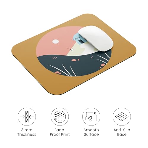 Image of Premium Non-Slip Mouse Pad | Smooth Surface for Optical & Laser Mice | Anti-Skid Rubber Base | Office, Home & Gaming | Scenic Day Print