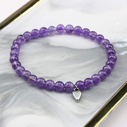 Healing Thoughts Get Well Gift For Women Fashion Amethyst Bead Bracelet With Sweet Message Gift Card Inspirational Encouragement Motivational Saying Mantra Handmade Beaded Jewelry #TOP2