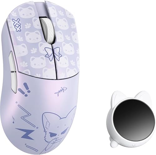 Image of WLMOUSE Huan 48g Ultra-Lightweight Magnesium Alloy Gaming Mouse,8K Voice & Display Receiver, Dual 8K Wireless /Wired, PAW3950HS Sensor, RGB Wheel Lighting, Nordic 54H20 (Nekko(OM Switch))