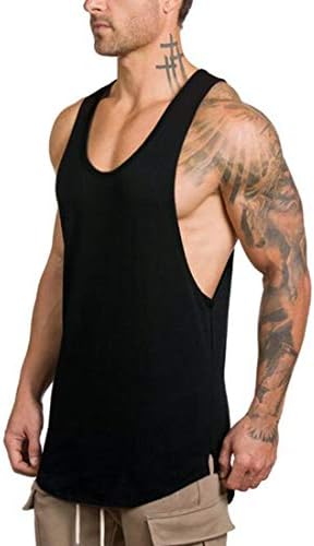 Men's Gym Bodybuilding Stringer Tank Top Muscle Workout Shirt Fitness Sleeveless Vest (Army Green, Medium)