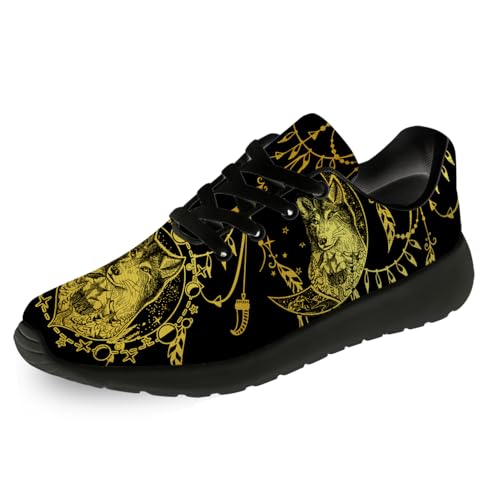 Men's Women's Wolf Print Tennis Shoes Running Walking Fashion Sneaker Gifts for Mom Dad Boyfriend Girlfriend