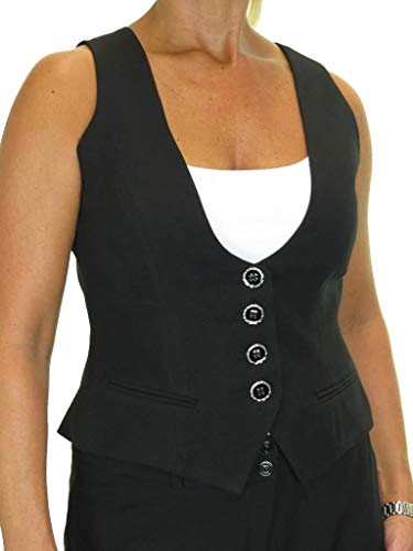 ICE Donna Gilet, Lavabile per Ufficio o Lavoro Nero 42-54 (48)