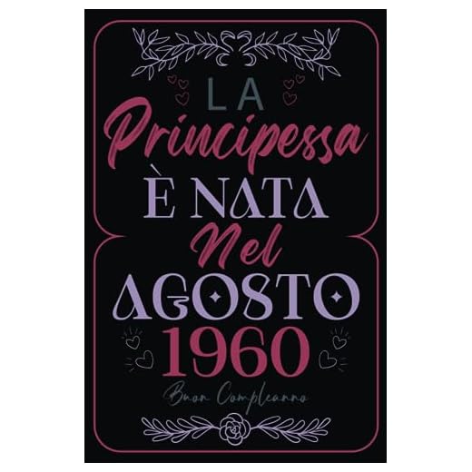 La Principessa È Nata Nel Agosto 1960: Idea regalo originale per il 63 compleanno per mamma, moglie, nonna, sorella, zia