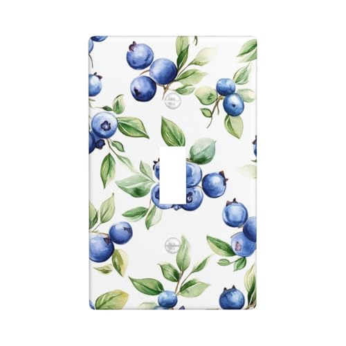 Blueberry Plaque murale décorative pour interrupteur à 1 vitesse pour chambre à coucher, salle de bain