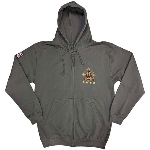 Def Leppard sweat à capuche zippé gris anthracite, le confort durable en coton mélangé premium