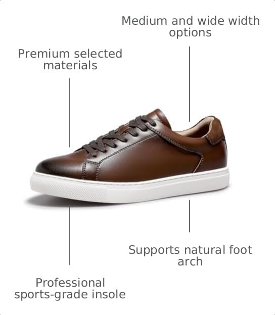 Image of Men's Classic Sneakers Breathable Leather Oxford Casual Shoe