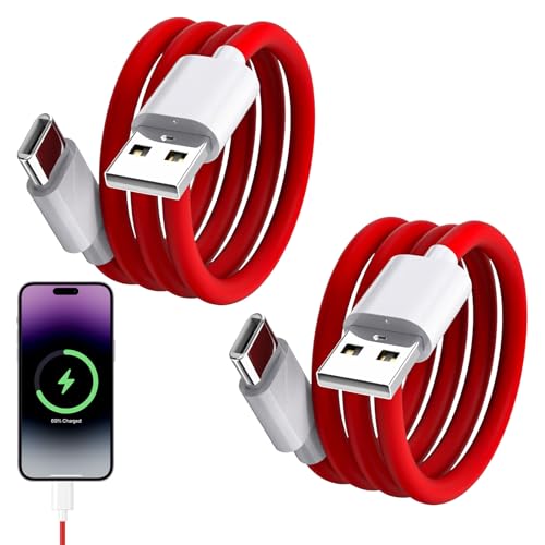 2Pcs Charging Cable for OnePlus,2M 65W USB C Charging Cable Used for OnePlus 11/10 Pro/Nord 2T/8/7 Pro/7T/6T/6/5T/5/3T