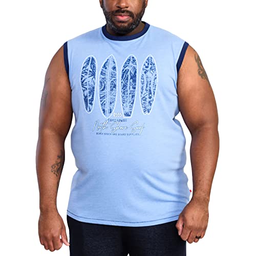 Image of D555 Mens Bretton Big Tall Sleeveless T-Shirt - 5XL Blue