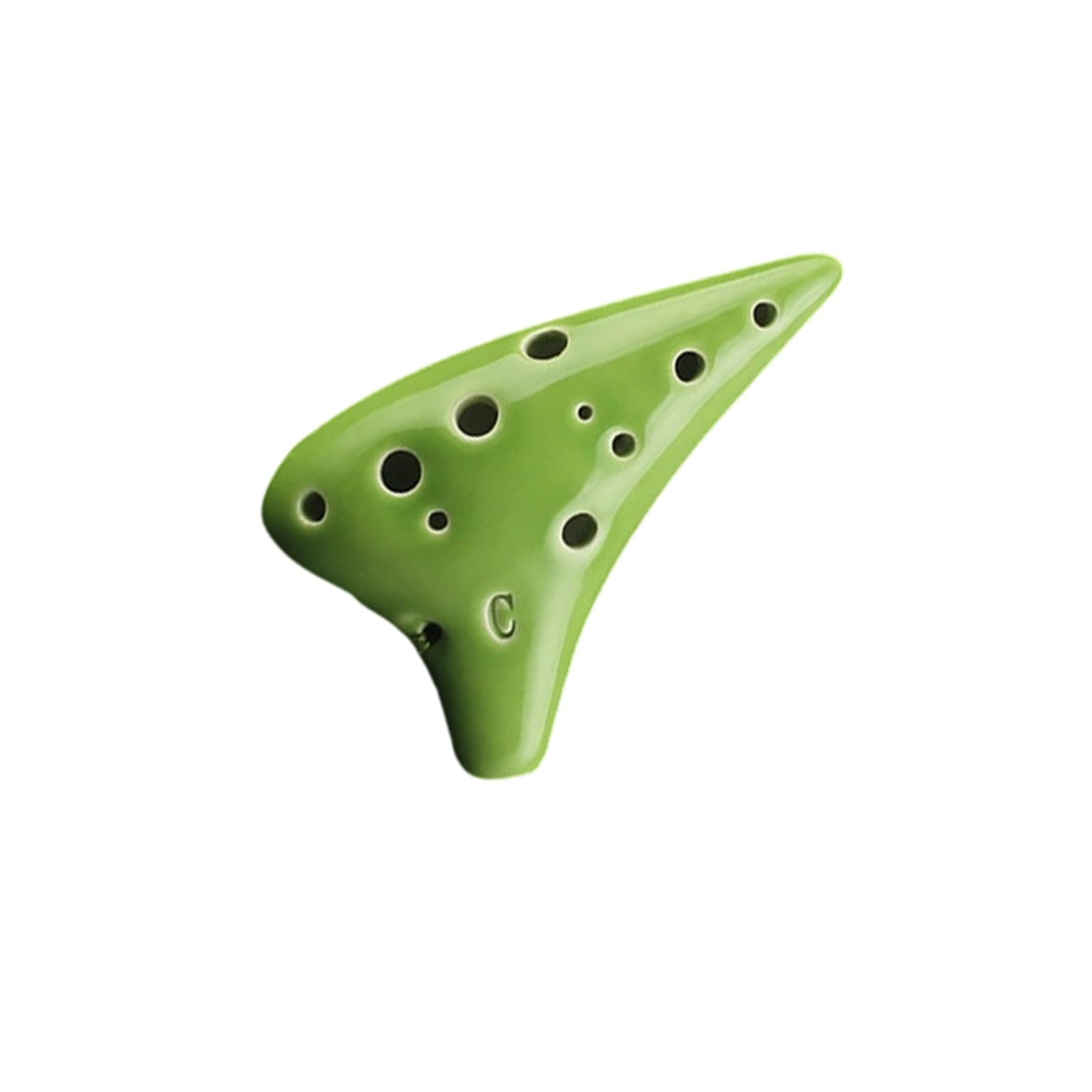 Ensemble d'ocarinas Ocarina En Céramique À 12 Trous Pour Débutant Mini Instrument De Performance Clé C Aigu Pour Adultes Vert Pomme