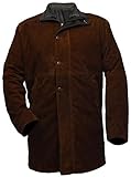 The Jasperz Longmire-Sheriff Walt Robert Suede Taylor Leather Coat, XXS-3XL (Medium, Coffee Brown)