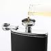 YWQ 1 Pack Flask for Liquor and Funnel, Premium 8 Oz Leak Proof 18/8 Stainless Steel Pocket Hip Flask with Black Leather Cover, Great Gift Idea
