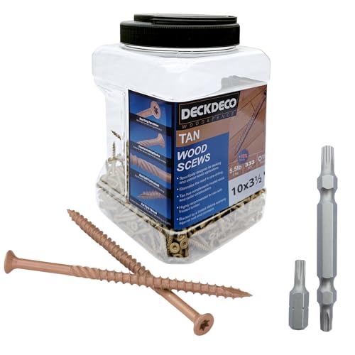 DECK DECOWood Screws#10 x3-1/2"Exterior Deck Screws 314pcs(approx)5.5lb/Box